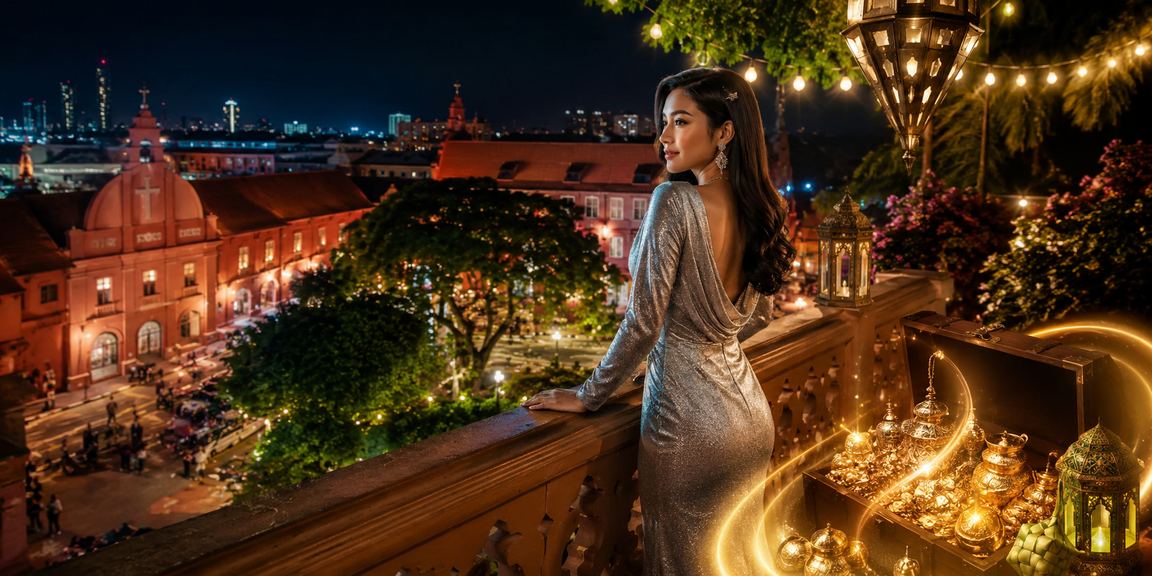 Melaka-inspired festive casino atmosphere in Malaysia during Hari Raya